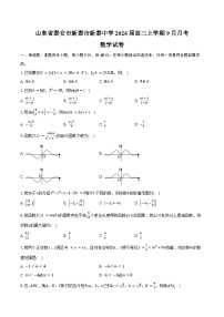 山东省泰安市新泰市新泰中学2026届高三上学期9月月考数学试卷（含答案）