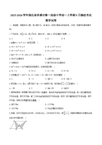 2025-2026学年湖北省孝感市第一高级中学高一上学期9月摸底考试数学试卷（含答案）