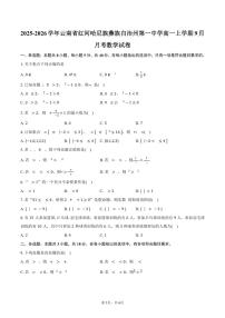 2025-2026学年云南省红河哈尼族彝族自治州第一中学高一上学期9月月考数学试卷（含答案）