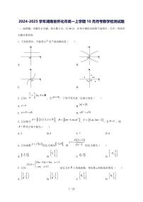 2024^2025学年湖南省怀化市高一（上）10月月考数学试卷[解析]