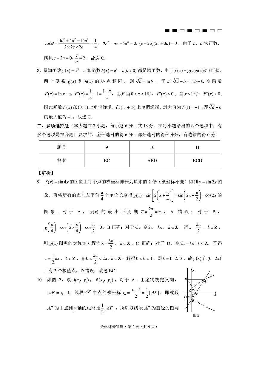 2026届云南三校高考备考实用性联考卷(三)数学答案第2页