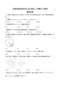 天域全国名校协作体2026届高三上学期10月联考数学试卷(含答案)