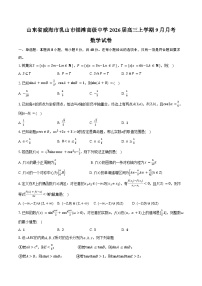 山东省威海市乳山市银滩高级中学2026届高三上学期9月月考数学试卷（含答案）