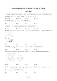 天域全国名校协作体2026届高三上学期10月联考数学试卷（含答案）
