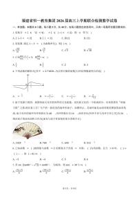 福建省恒一教育集团2026届高三上学期联合检测数学试卷（含答案）