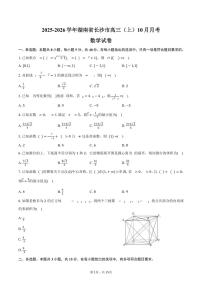 2025-2026学年湖南省长沙市高三（上）10月月考数学试卷（含解析）