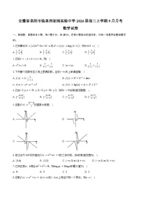 安徽省阜阳市临泉田家炳实验中学（临泉县教师进修学校）2026届高三上学期9月月考数学试卷（含答案）