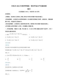 广西壮族自治区河池市2024-2025学年高一上学期1月期末考试数学试卷+解析