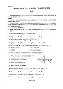 四川省绵阳南山中学2024-2025学年高二下学期4月期中考试数学试卷+答案