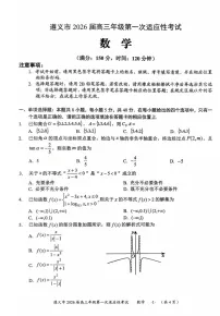 贵州省遵义市2025-2026学年高三上学期高考10月考试数学试卷
