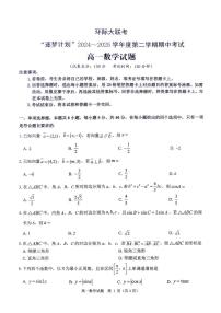 河南省驻马店市环际大联考”逐梦计划“2024-2025学年高一下学期5月期中考试数学试卷+答案