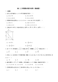 （人教A版）选择性必修二高二上学期期末数学试卷（基础篇）（2份，原卷版+解析版）