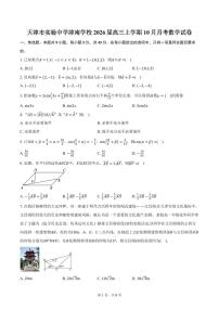 天津市实验中学津南学校2026届高三上学期10月月考数学试卷（含答案）