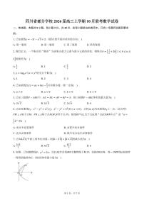 四川省部分学校2026届高三上学期10月联考数学试卷（含答案）