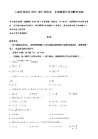 天津市红桥区2024-2025学年高一上学期期中考试 数学(含答案)
