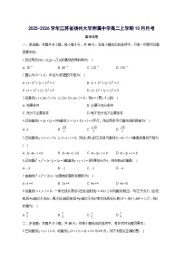 江苏省扬州市广陵区扬州大学附属中学2025~2026学年高二上册（10月）月考数学试卷【附解析】
