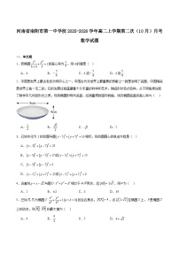 河南省南阳市第一中学2025-2026学年高二上学期10月第二次月考数学试卷（Word版附解析）