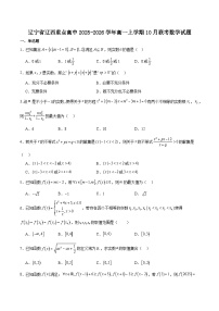 辽宁省辽西重点高中2025-2026学年高一上学期10月月考数学试卷（Word版附解析）