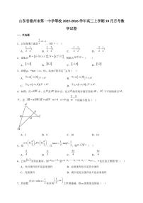 山东省德州市第一中学等校2025~2026学年高三上册（10月）月考数学试卷（附解析）
