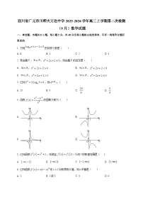 四川省广元市川师大万达中学2025~2026学年高三上册第二次检测（9月）数学试卷