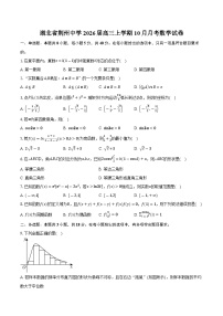 湖北省荆州中学2026届高三上学期10月月考数学试卷（含答案）