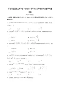 广东省东莞市众美中学2025~2026学年高二上册第7周数学周测试卷（含解析）