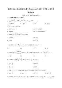 黑龙江省哈尔滨市双城区兆麟中学2025_2026学年高一上册(10月)月考数学检测试题【带解析】
