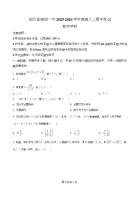 四川省绵阳市第一中学2026届高三上学期期中考试数学试卷(Word版附解析)