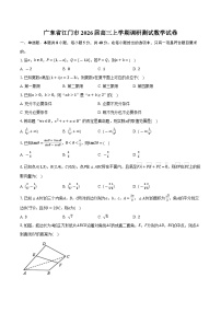 广东省江门市2026届高三上学期调研测试数学试卷（含答案）