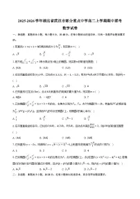 2025-2026学年湖北省武汉市部分重点中学高二上学期期中联考数学试卷（含答案）