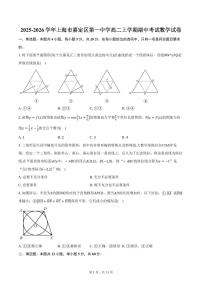 2025-2026学年上海市嘉定区第一中学高二上学期期中考试数学试卷（含答案）