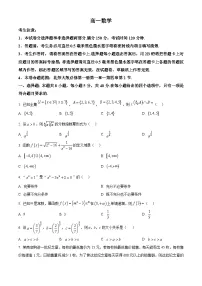 河南省九师联盟2025-2026学年高一上学期11月期中数学试题（原卷版）