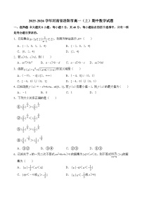 2025-2026学年河南省洛阳市高一（上）期中数学试题（无答案）