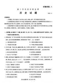 2025年潍坊高三年级上学期期中数学历史试题及答案