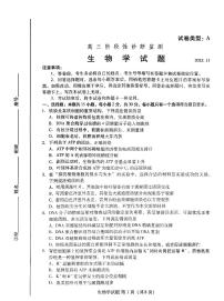 2025年潍坊高三年级上学期期中数学生物试题及答案
