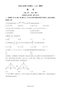 2025北京八中高二（上）期中数学试卷（教师版）
