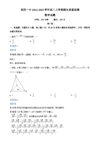 安徽省阜阳第一中学2024-2025学年高二上学期1月期末数学试题（解析版）-A4