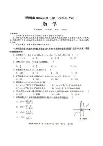 广西柳州市2026届高三第一次模拟考试 数学试题+答案（柳州一模）