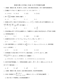 安徽省阜阳市第三中学2024-2025学年高二上学期12月月考数学试题