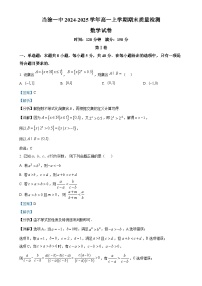 安徽省马鞍山市当涂第一中学2024-2025学年高一上学期期末质量检测数学试题 (解析版)-A4