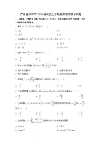 2026届广东省深圳市高三上学期模拟预测数学试题（学生版）