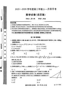 安徽省六安市毛坦厂中学复读生2025-2026学年高三上学期11月月考数学试题