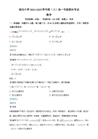 安徽省阜阳市临泉县临化中学2024-2025学年高一上学期期末考试数学试题（解析版）-A4