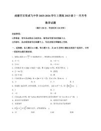 四川省成都市石室成飞中学2025-2026学年高三上学期11月月考数学试卷(含答案)