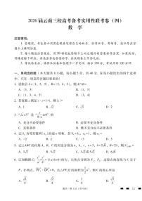 2026届云南省三校高三上学期高考备考实用性联考卷（四）数学试卷（含答案）