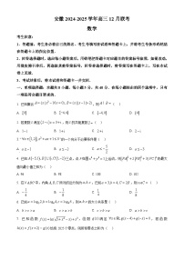 安徽省部分学校2025届高三上学期12月联考数学试卷