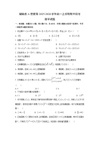 湖南省a佳教育2025-2026学年高一上学期期中联考数学试题（学生版）