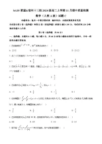 安徽省A10联盟暨宿州市十三校2025-2026学年高二上学期11月期中质量检测数学（人教A版）（C卷）试题（Word版附解析）