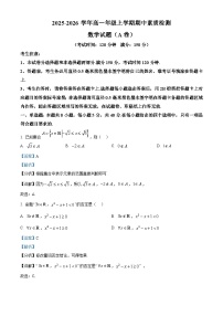 安徽省芜湖市师大附中2025-2026学年高一上学期11月期中数学（A卷）试题（Word版附解析）