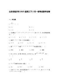 山东省临沂市2025届高三下2月一模考试数学试卷(含答案解析)
